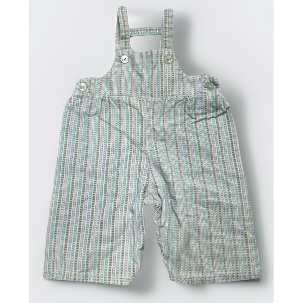 Vintage baby overalls Mint‎ Green gray Blue Brown Corduroy Button 1960s HANTEX